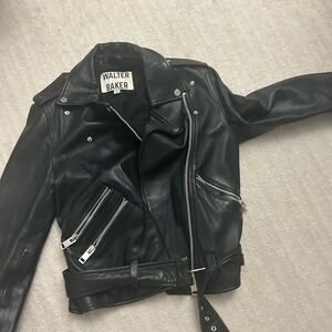 Walter Baker Black 100% Lambskin Leather Jacket